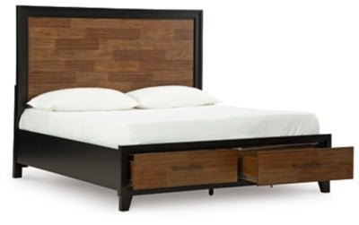 Kraeburn California King Panel Storage Bed - Dark Brown Storage Bed modern furniture Contempo Furniture
