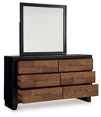 Kraeburn Dresser and Mirror - Dark Brown Dresser &amp; Mirror modern furniture Contempo Furniture