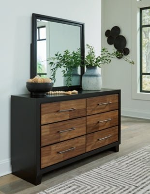 Kraeburn Dresser and Mirror - Dark Brown Dresser &amp; Mirror modern furniture Contempo Furniture