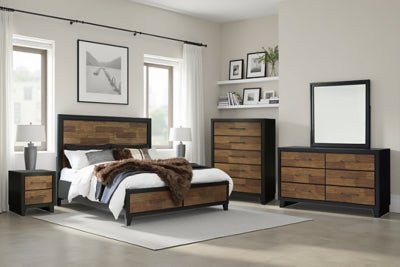 Kraeburn Queen Panel Storage Bed - Dark Brown Storage Bed modern furniture Contempo Furniture