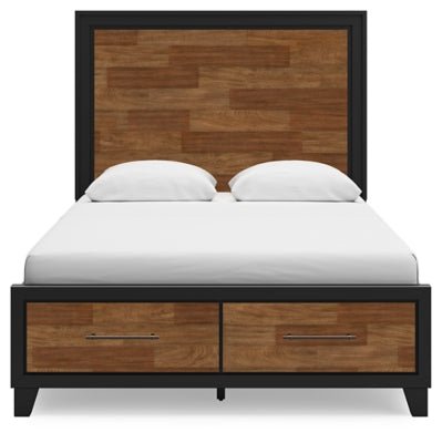 Kraeburn Queen Panel Storage Bed - Dark Brown Storage Bed modern furniture Contempo Furniture