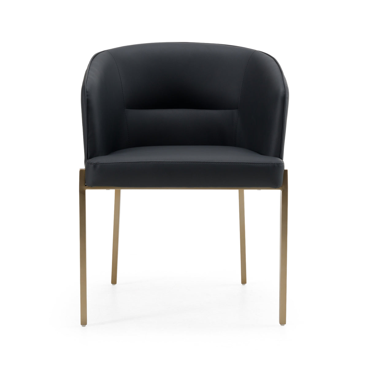 Kravitz - Modern Dark Grey Vegan Leather + Antique Brass Dining Chair - View 2