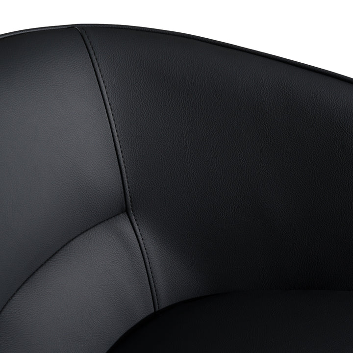 Kravitz - Modern Dark Grey Vegan Leather + Antique Brass Dining Chair