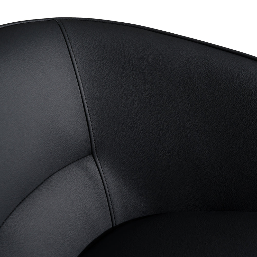 Kravitz - Modern Dark Grey Vegan Leather + Antique Brass Dining Chair - View 5