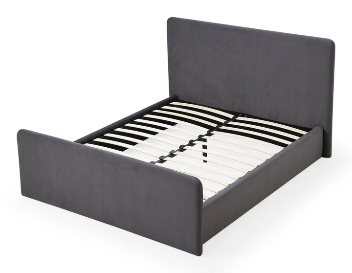 Modus Furniture Prrzh5 Elora Fully Upholstered Platform Bed In Charcoal Velvet