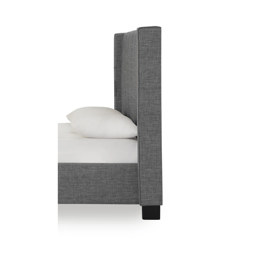 Modus Furniture 3Zfal6Bh63 Palermo Wingback Upholstered Headboard In Dark Stone Linen