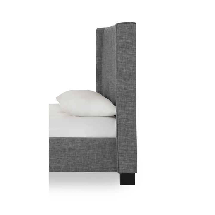Modus Furniture 3Zfal6Bh63 Palermo Wingback Upholstered Headboard In Dark Stone Linen