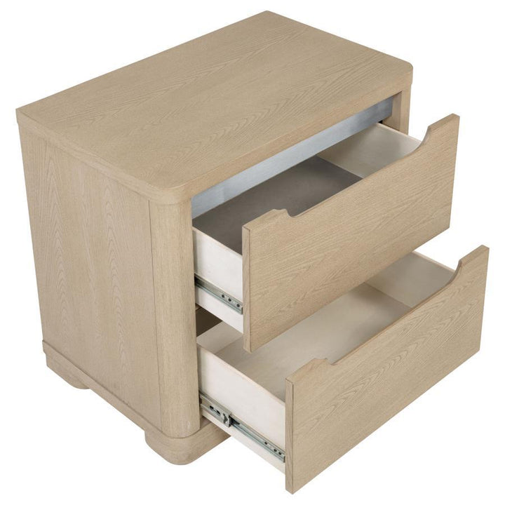 Ladera - 2 - Drawer Nightstand Bedside Table - Light Elm Accent Nightstand modern furniture Contempo Furniture