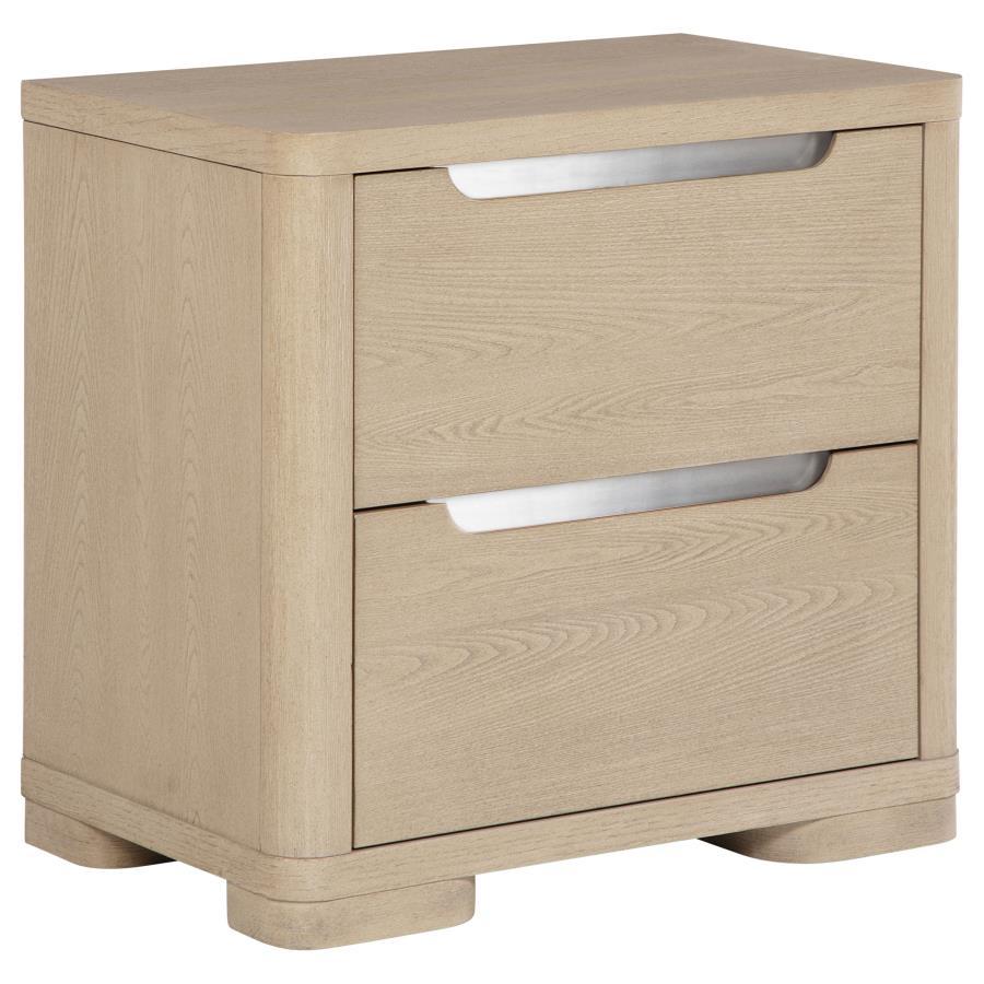 Ladera - 2 - Drawer Nightstand Bedside Table - Light Elm Accent Nightstand modern furniture Contempo Furniture