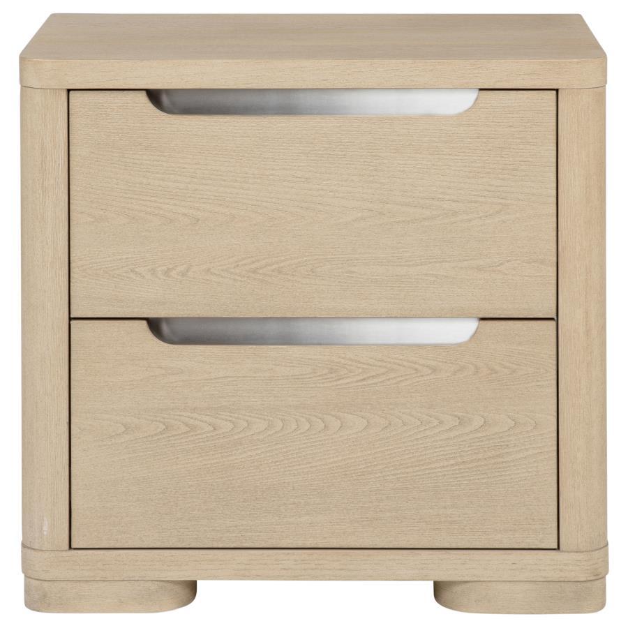 Ladera - 2 - Drawer Nightstand Bedside Table - Light Elm Accent Nightstand modern furniture Contempo Furniture