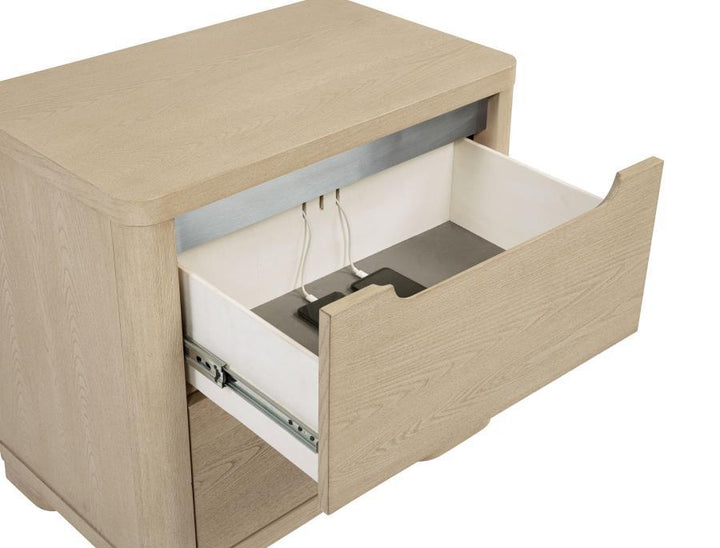 Ladera - 2 - Drawer Nightstand Bedside Table - Light Elm Accent Nightstand modern furniture Contempo Furniture