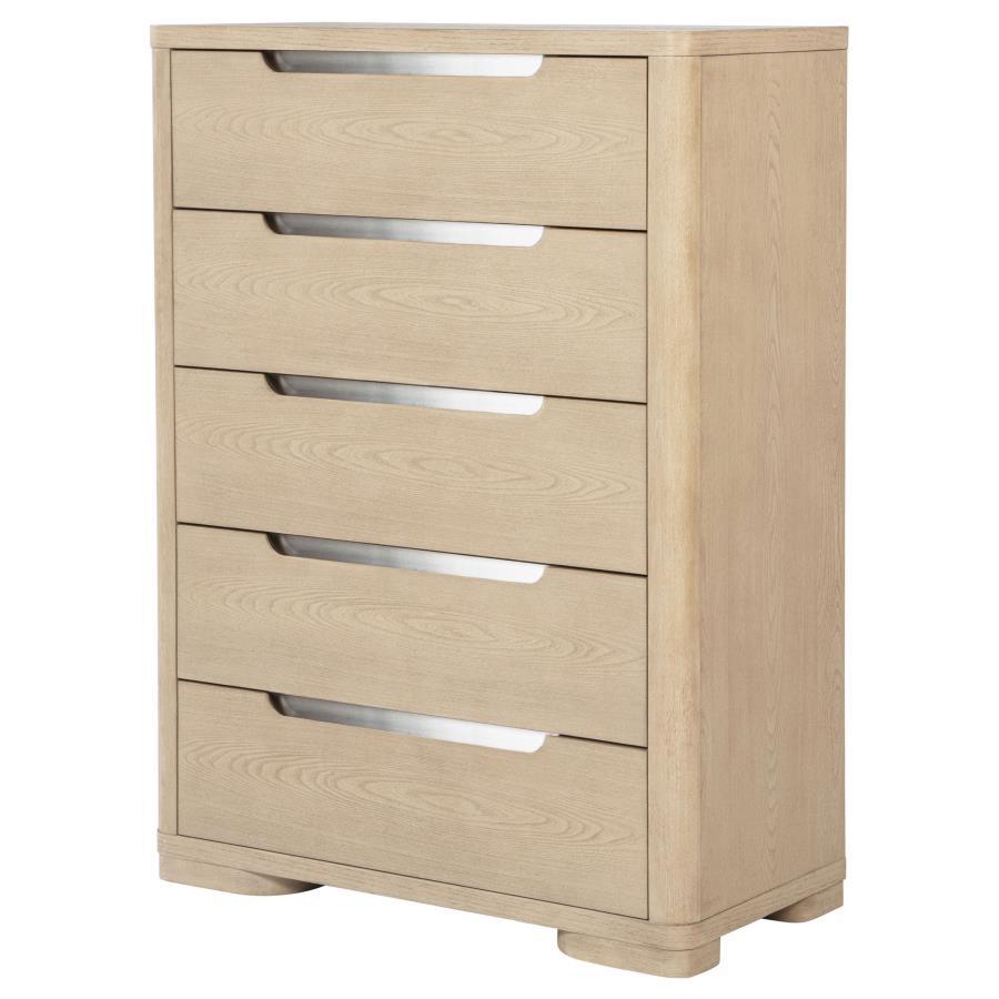 Ladera - 5 - Drawer Bedroom Chest Of Drawers - Light Elm Accent Chest modern furniture Contempo Furniture