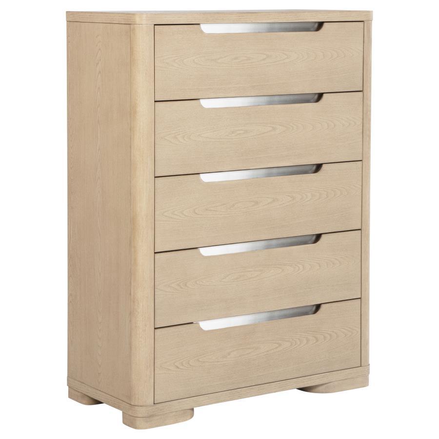 Ladera - 5 - Drawer Bedroom Chest Of Drawers - Light Elm Accent Chest modern furniture Contempo Furniture