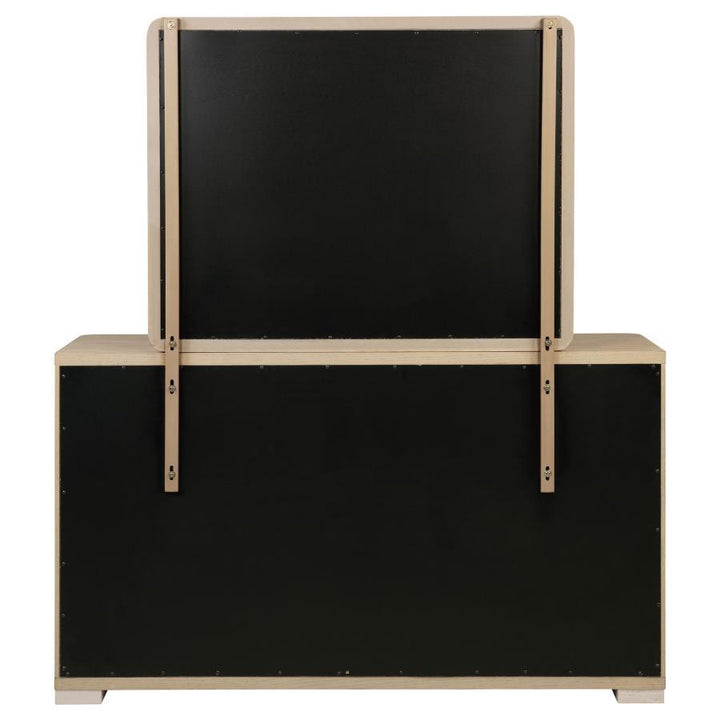 Ladera - 6 - Drawer Bedroom Dresser And Mirror - Light Elm Dresser &amp; Mirror modern furniture Contempo Furniture