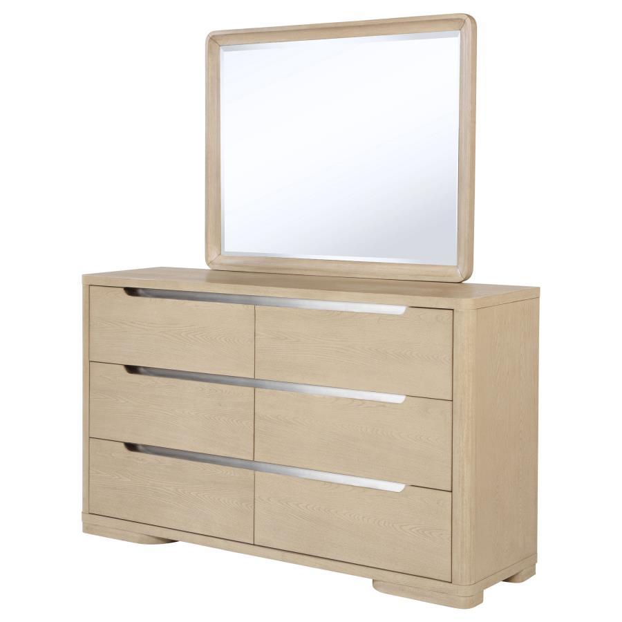 Ladera - 6 - Drawer Bedroom Dresser And Mirror - Light Elm Dresser & Mirror modern furniture Contempo Furniture