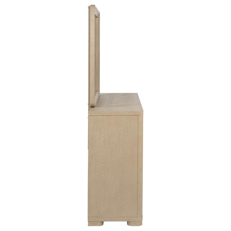 Ladera - 6 - Drawer Bedroom Dresser And Mirror - Light Elm Dresser & Mirror modern furniture Contempo Furniture