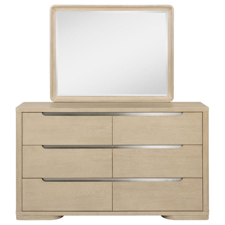Ladera - 6 - Drawer Bedroom Dresser And Mirror - Light Elm Dresser &amp; Mirror modern furniture Contempo Furniture