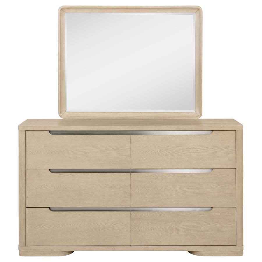 Ladera - 6 - Drawer Bedroom Dresser And Mirror - Light Elm Dresser & Mirror modern furniture Contempo Furniture