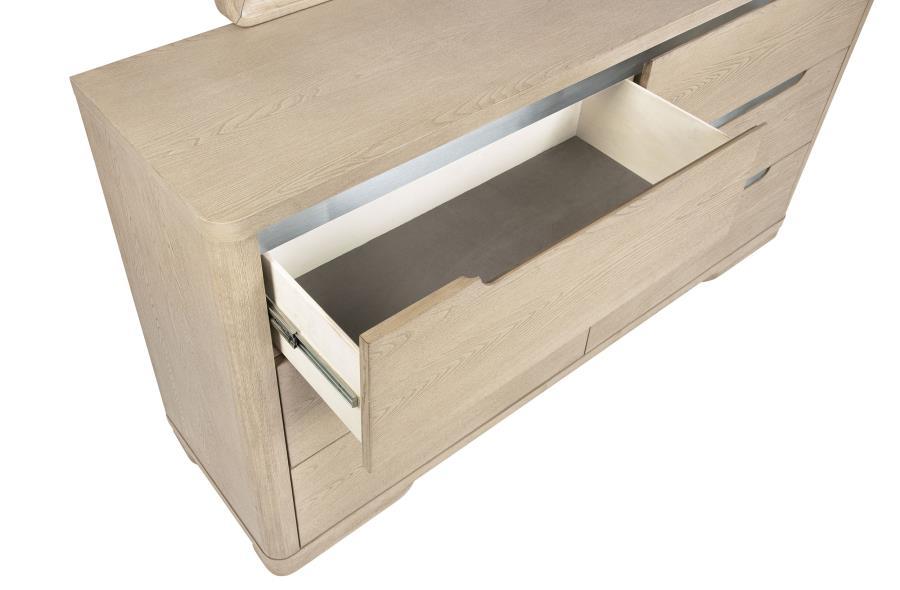 Ladera - 6 - Drawer Bedroom Dresser And Mirror - Light Elm Dresser & Mirror modern furniture Contempo Furniture