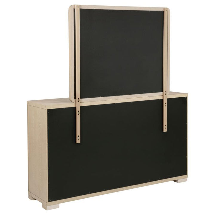 Ladera - 6 - Drawer Bedroom Dresser And Mirror - Light Elm Dresser &amp; Mirror modern furniture Contempo Furniture