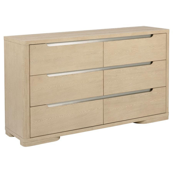 Ladera - 6 - Drawer Bedroom Dresser - Light Elm Dressers modern furniture Contempo Furniture