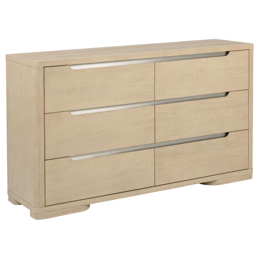 Ladera - 6 - Drawer Bedroom Dresser - Light Elm Dressers modern furniture Contempo Furniture