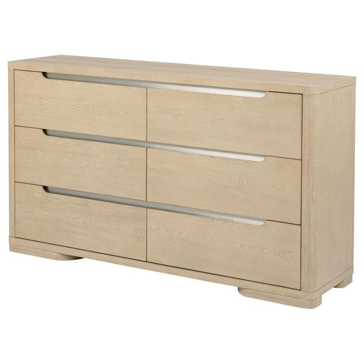Ladera - 6 - Drawer Bedroom Dresser - Light Elm Dressers modern furniture Contempo Furniture