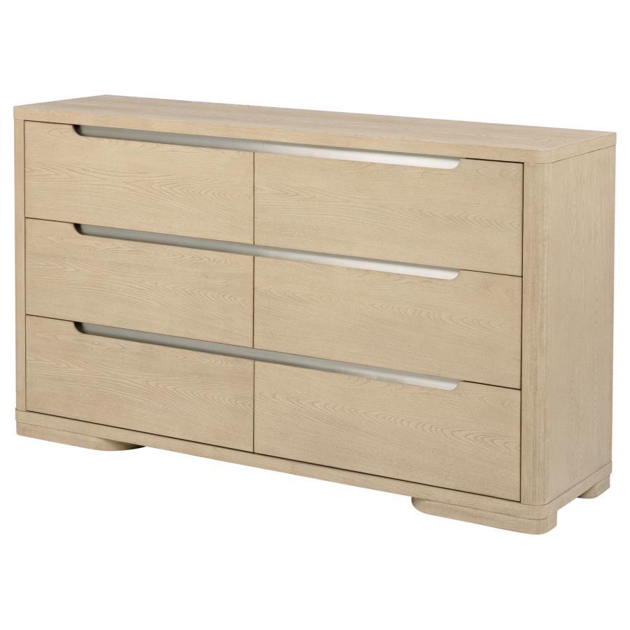 Ladera - 6 - Drawer Bedroom Dresser - Light Elm Dressers modern furniture Contempo Furniture