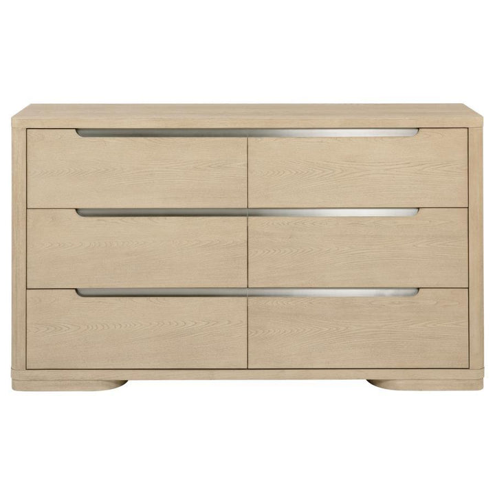 Ladera - 6 - Drawer Bedroom Dresser - Light Elm Dressers modern furniture Contempo Furniture