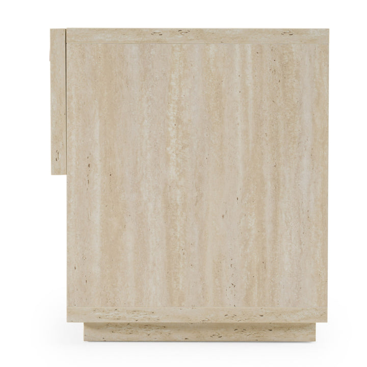 Lago - Modern Faux Travertine Nightstand