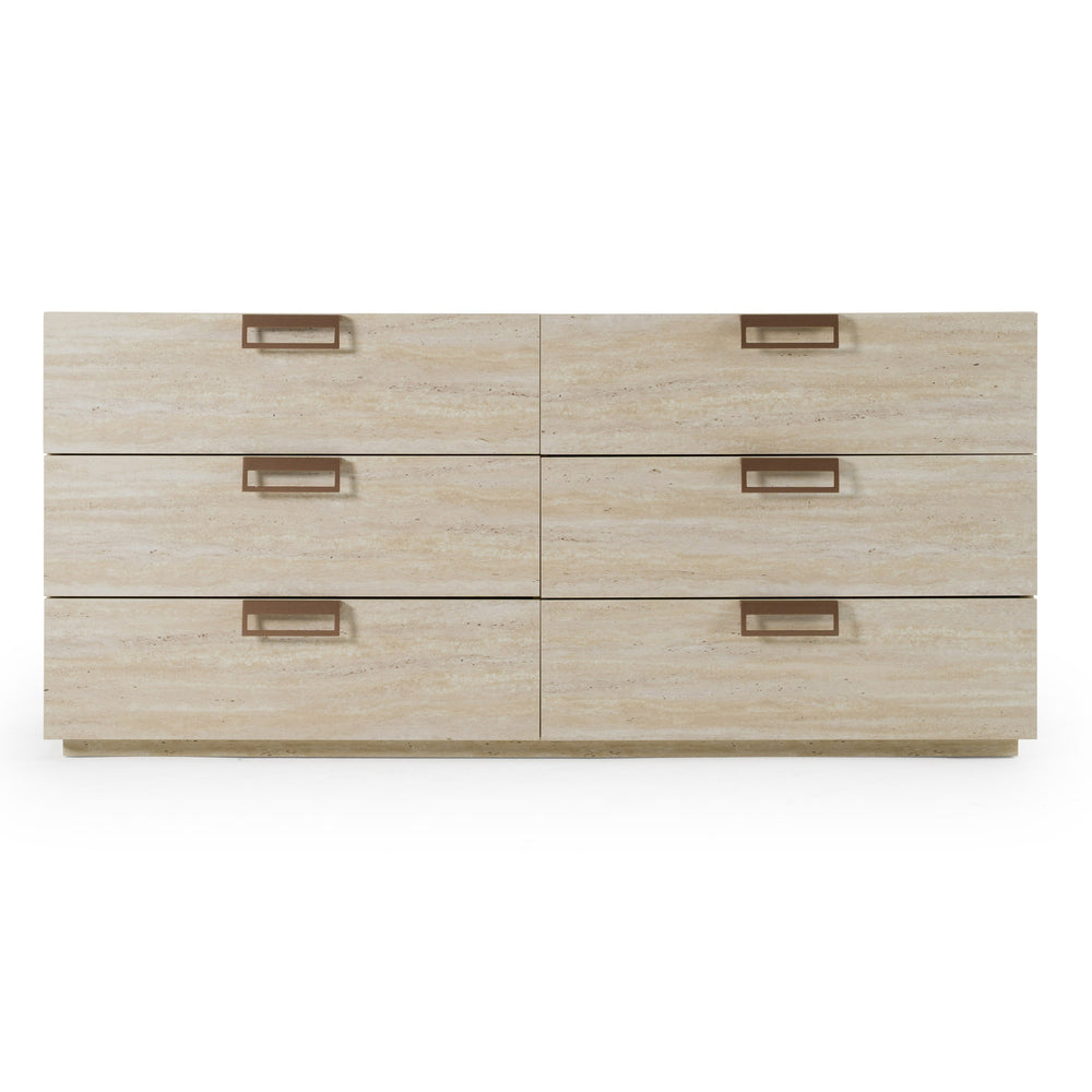 Lago - Modern Faux Travertine Dresser