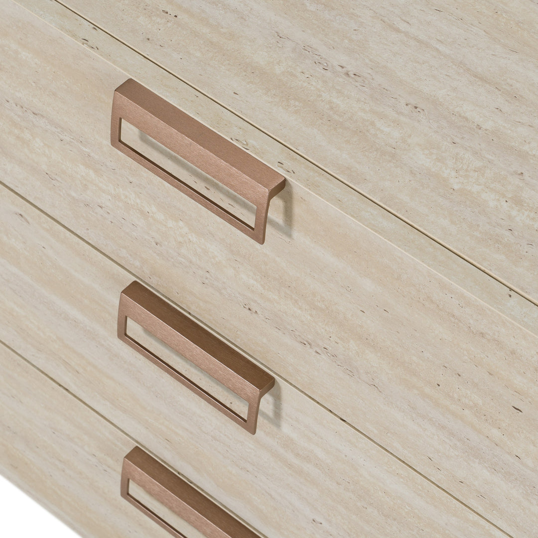 Lago  Modern Faux Travertine Dresser