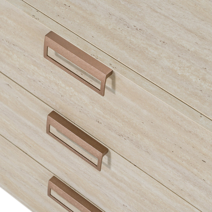 Lago  Modern Faux Travertine Dresser