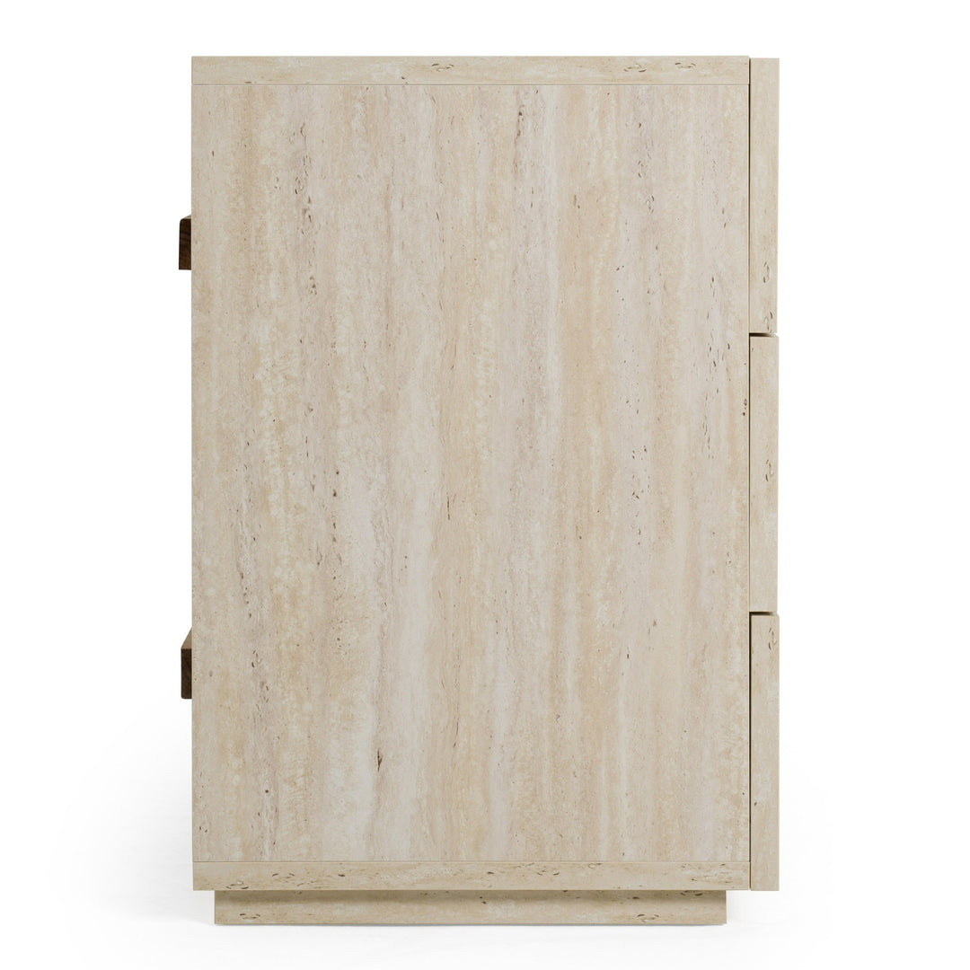 Lago  Modern Faux Travertine Dresser