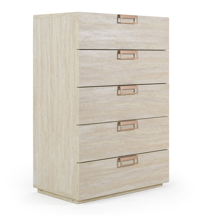 Lago - Modern Faux Travertine Chest