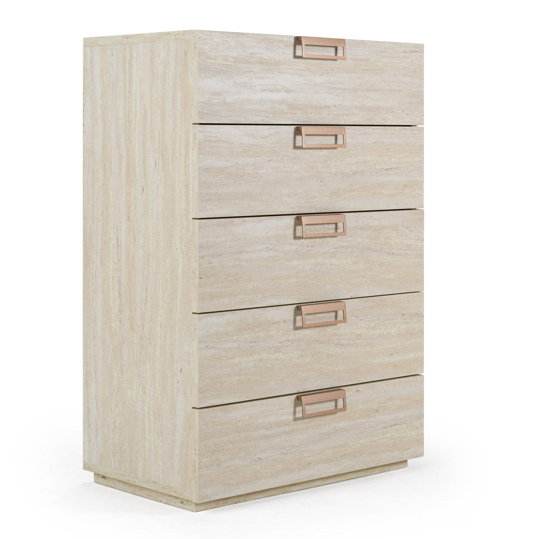 Lago - Modern Faux Travertine Chest