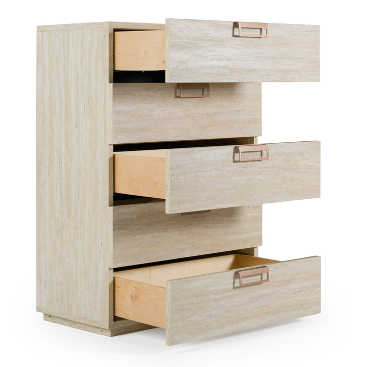 Lago - Modern Faux Travertine Chest