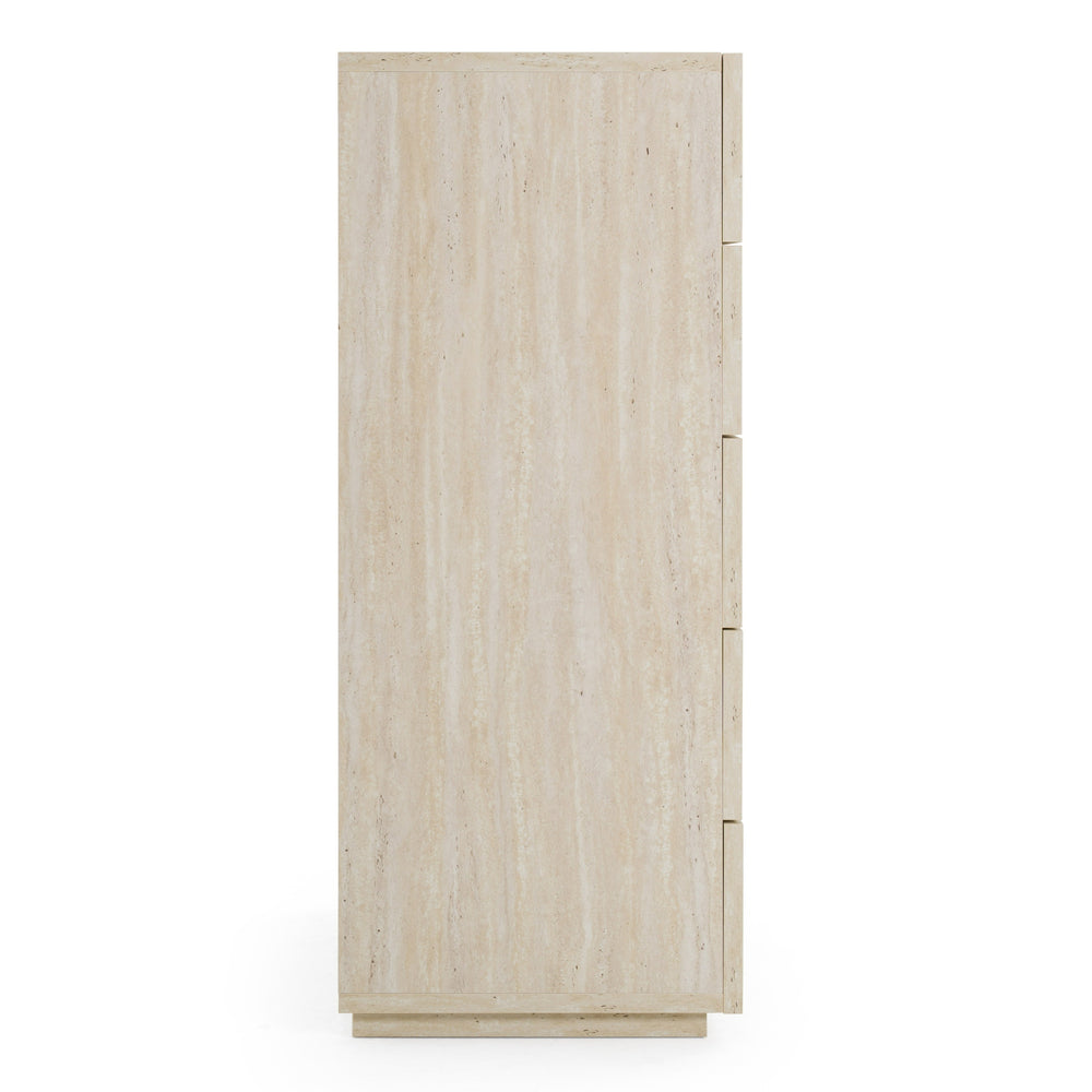 Lago - Modern Faux Travertine Chest - View 2