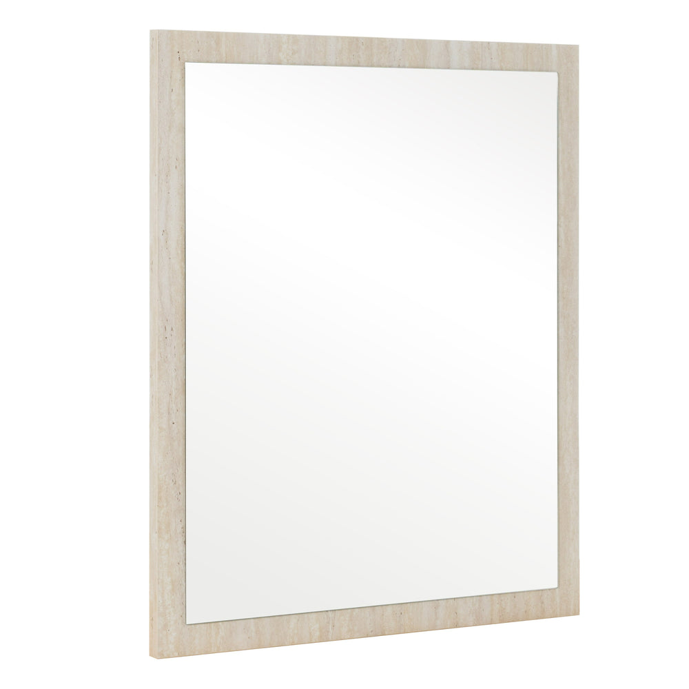 Lago - Modern Faux Travertine Mirror - View 2