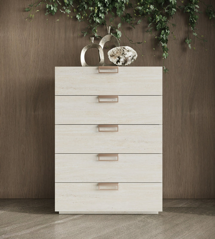 Lago - Modern Faux Travertine Chest