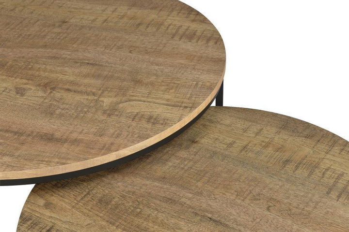 Lainey - 2 Piece Round Nesting Coffee Table - Mango Nesting Table modern furniture Contempo Furniture
