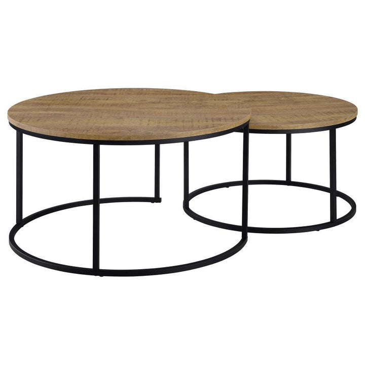 Lainey - 2 Piece Round Nesting Coffee Table - Mango Nesting Table modern furniture Contempo Furniture
