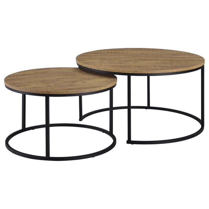 Lainey - 2 Piece Round Nesting Coffee Table - Mango Nesting Table modern furniture Contempo Furniture