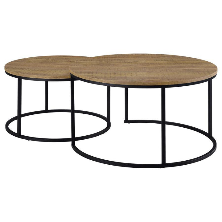 Lainey - 2 Piece Round Nesting Coffee Table - Mango Nesting Table modern furniture Contempo Furniture