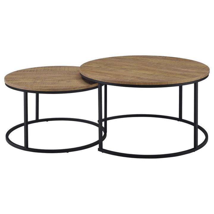 Lainey - 2 Piece Round Nesting Coffee Table - Mango Nesting Table modern furniture Contempo Furniture