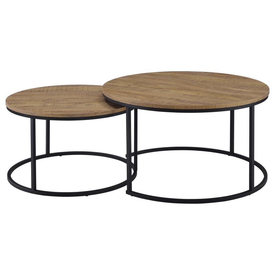 Lainey - 2 Piece Round Nesting Coffee Table - Mango Nesting Table modern furniture Contempo Furniture