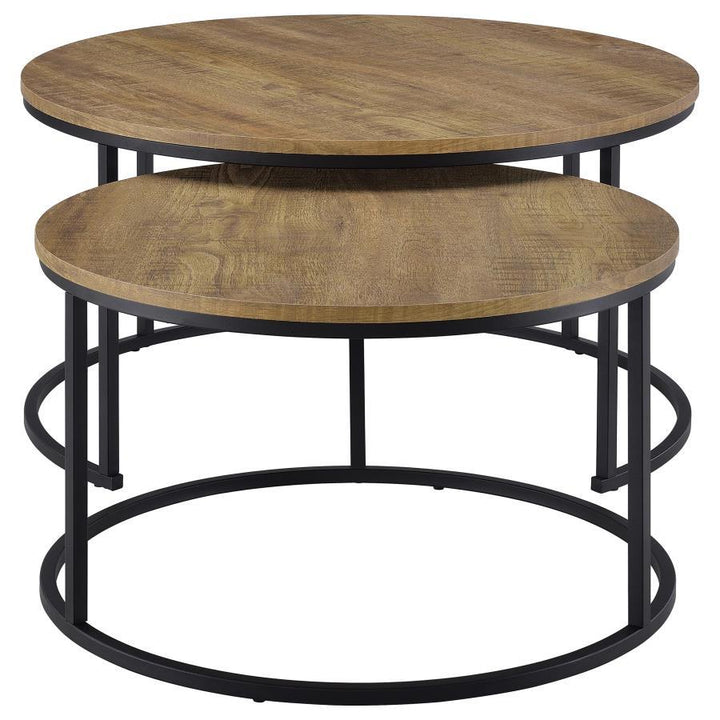 Lainey - 2 Piece Round Nesting Coffee Table - Mango Nesting Table modern furniture Contempo Furniture