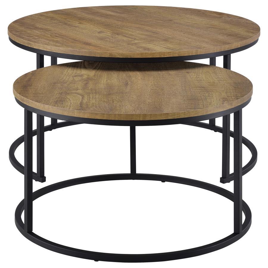Lainey - 2 Piece Round Nesting Coffee Table - Mango Nesting Table modern furniture Contempo Furniture