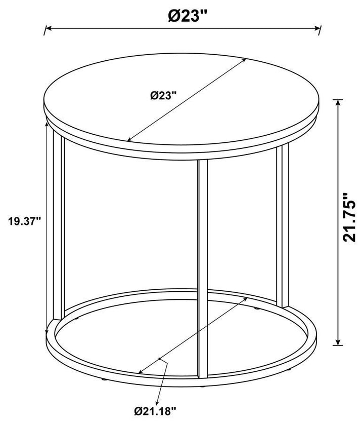 Lainey - Round Faux Marble Side End Table - Gray End Table modern furniture Contempo Furniture