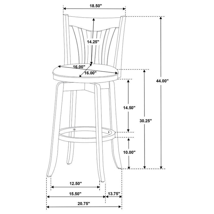 Lambert - Wood Pub Height Swivel Bar Chair - Dark Cherry Bar Height (28" - 30") modern furniture Contempo Furniture